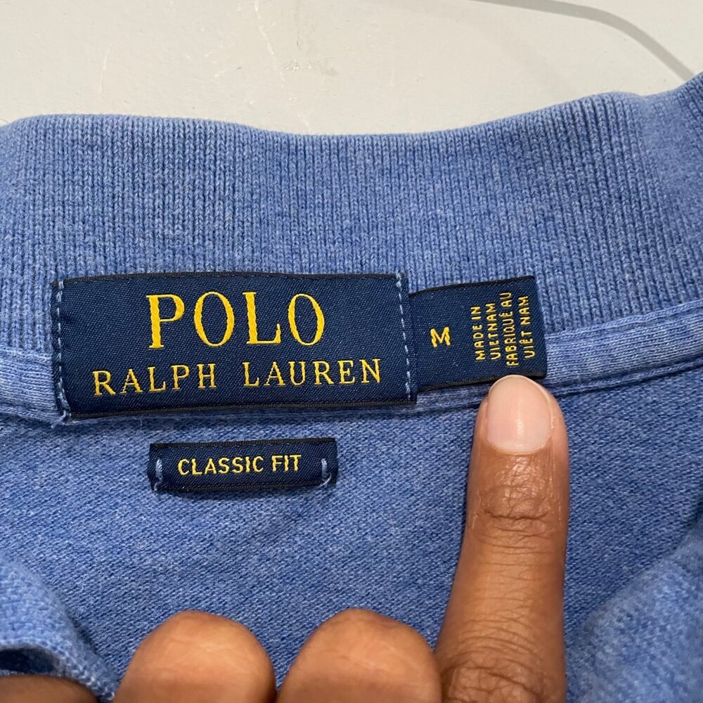Polo Ralph Lauren Blue Polo Shirt Size M - Picture 3 of 7